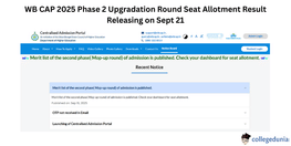 WB CAP 2025 Phase 2 Upgradation Round Seat Allotment Result